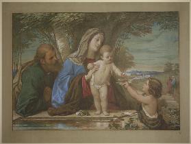 Madonna della Fontana: Die Heilige Familie mit dem Johannesknaben an einer Quelle