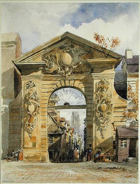 Porte Guillaume Leon, Rouen  on van Edward William Cooke