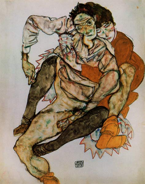Sitzendes Paar (Egon und Edith Schiele) van Egon Schiele