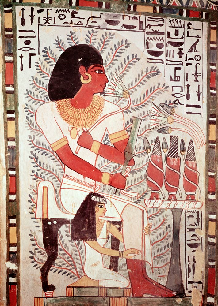 Sennefer seated with his wife, Meryt, from the Tomb of Sennefer, New Kingdom van Egyptian