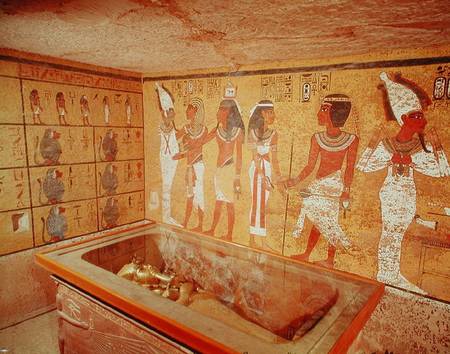 The burial chamber in the Tomb of Tutankhamun, New Kingdom van Egyptian