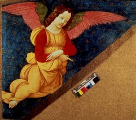 Angel: Panel from the Figline Altarpiece (fresco) van  (eigentl. Domenico Tommaso Bigordi) Ghirlandaio Domenico