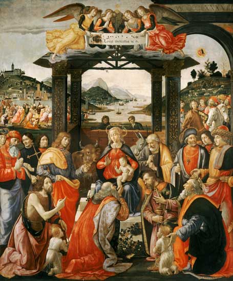 The Adoration of the Kings van  (eigentl. Domenico Tommaso Bigordi) Ghirlandaio Domenico