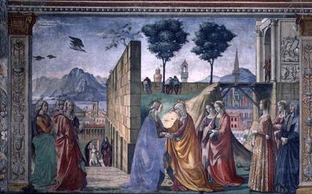 The Visitation (fresco) (for detail see 124356) van  (eigentl. Domenico Tommaso Bigordi) Ghirlandaio Domenico