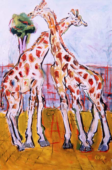 Giraffes in Dublin Zoo  van Elizabeth Cope