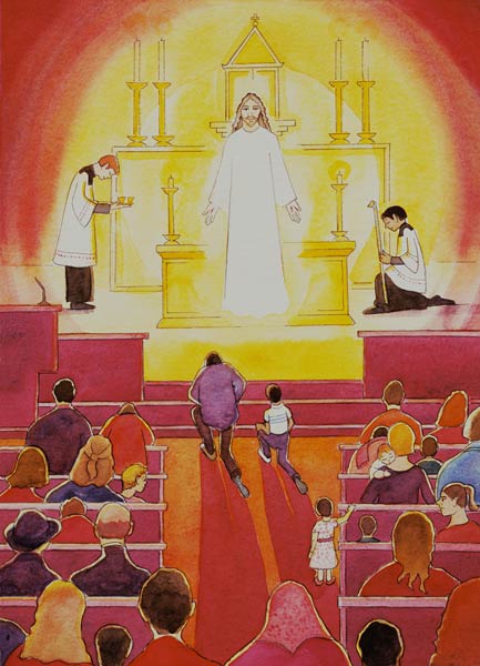 Jesus Christ is truly present in the Blessed Sacrament, 2005 (w/c on paper)  van Elizabeth  Wang