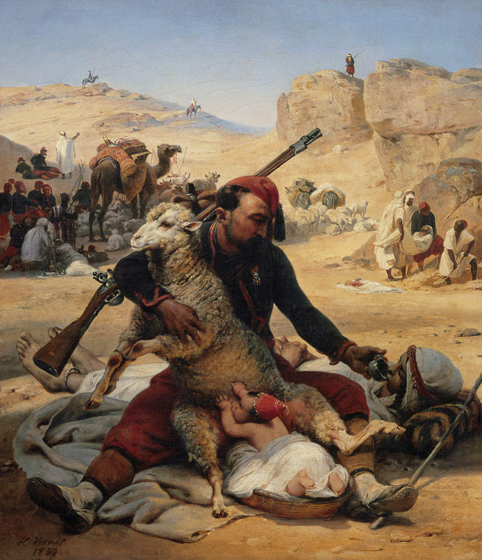 The Adopted Child in the Desert (L'enfant adopté dans le désert) van Emile Jean Horace Vernet