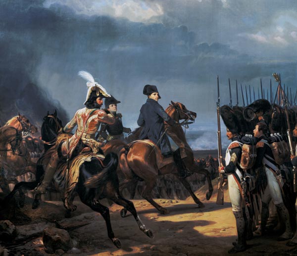 Napoleon at Jena / Ptg.by H.Vernet /1836 van Emile Jean Horace Vernet