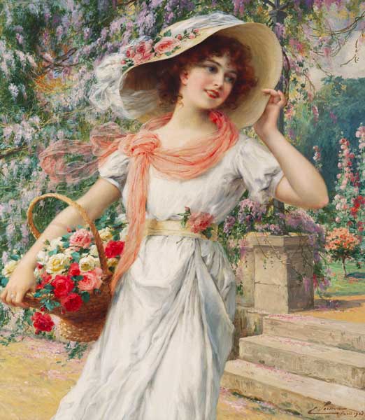 Das Blumenmädchen. van Emile Vernon