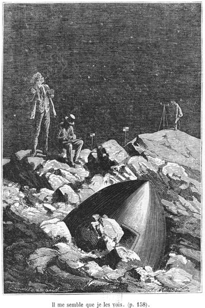 Illustration from ''From the Earth to the Moon'' Jules Verne (1828-1905) Paris, Hetzel, published in van Emile Antoine Bayard