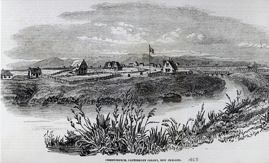 Christchurch, Canterbury Colony, New Zealand, from ''The Illustrated London News'', 9th April 1853 van English School