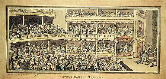 Covent Garden Theatre, 1786 (pen and ink with wash on paper) van English School