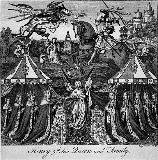 Henry 5th, his Queen and Family; engraved by Charles Grignion (1717-1810) van English School