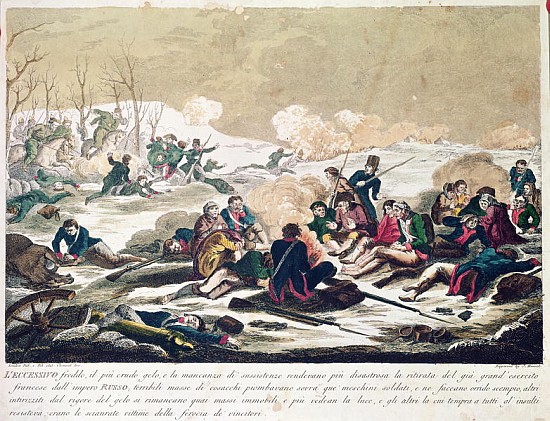 Retreat from Moscow; engraved by J. Hassell van English School