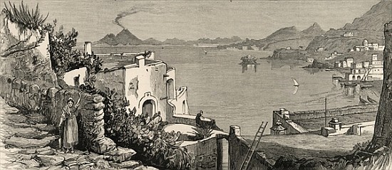 The Disastrous Earthquake at Ischia: The beach and town of Casamicciola from the village of Lacco, f van English School
