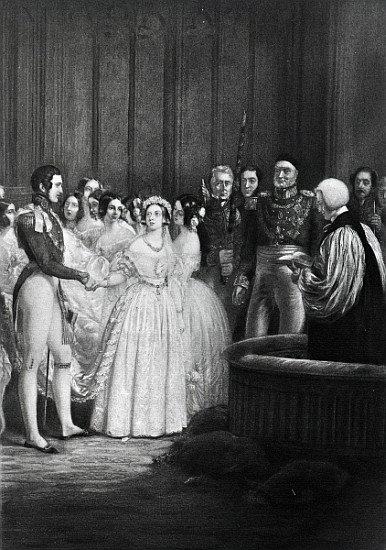 The wedding ceremony of Queen Victoria and Prince Albert on 10th February 1840 van English School