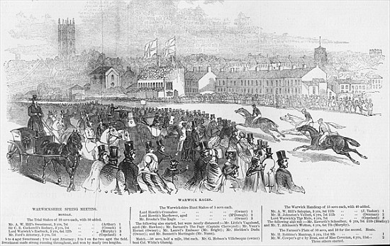 Warwick Races, from ''The Illustrated London News'', 12th April 1845 van English School