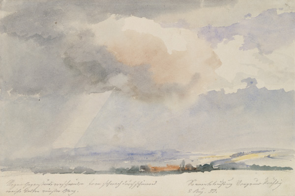 Wolkenstudie van Ernst Ferdinand Oehme