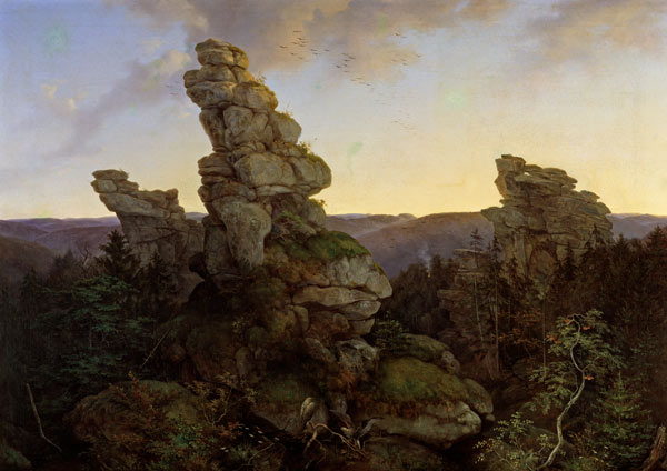 Die Greifensteine im Saechsischen Erzgebirge van Ernst Ferdinand Oehme