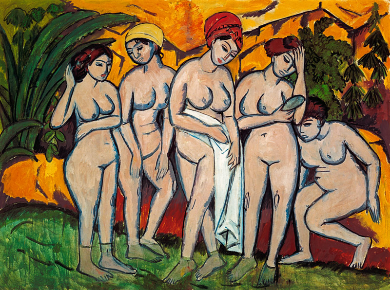 Frauen im Bade van Ernst Ludwig Kirchner