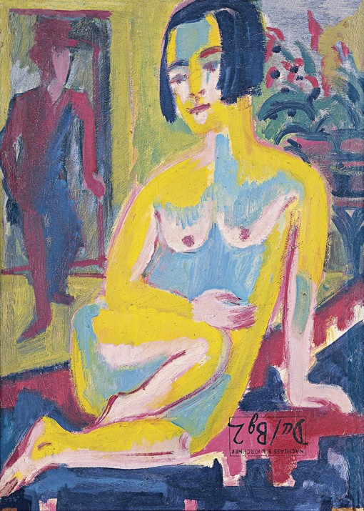 Seated Female Nude. Study van Ernst Ludwig Kirchner