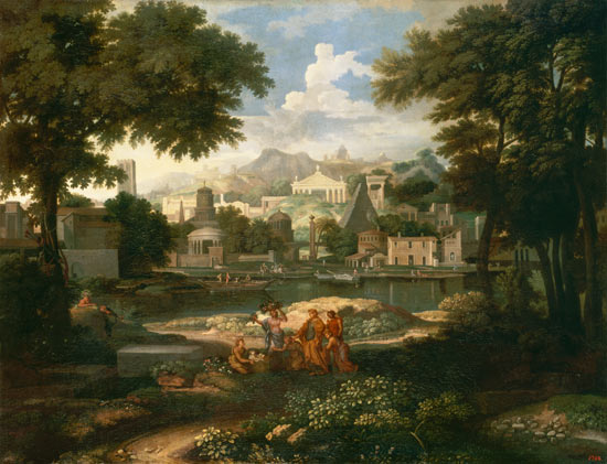 Landscape with Moses Saved from the River Nile van Etienne Allegrain