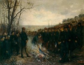 General Lapasset (1817-75) burning his flags, 26th October 1870