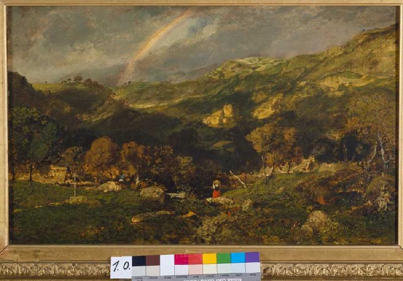 Landschaft nach dem Gewitter van Etienne-Pierre Théodore Rousseau