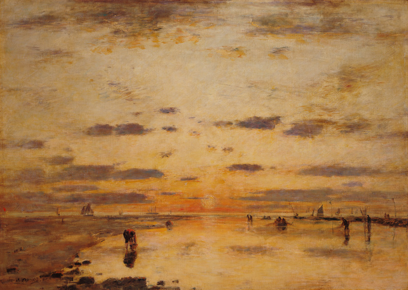 Low Tide and Sunset van Eugène Boudin