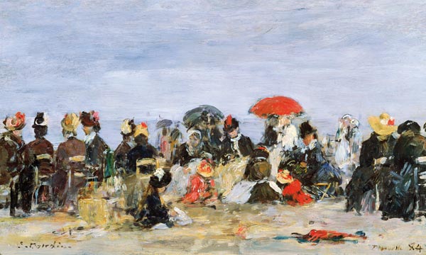 Figures on a Beach van Eugène Boudin