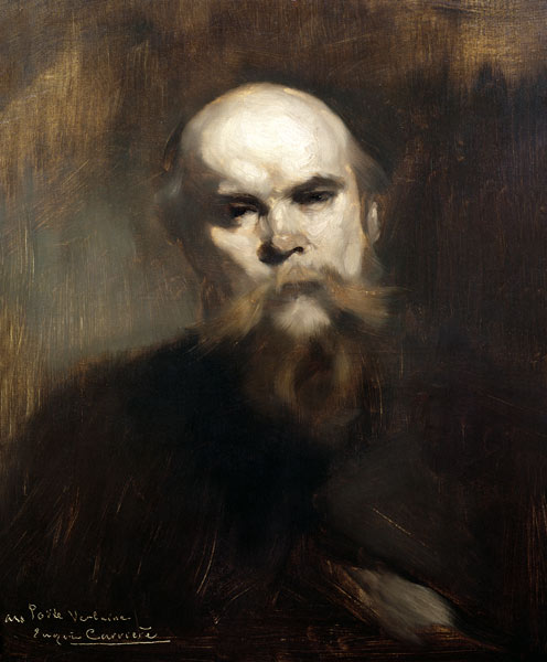Portrait of Paul Verlaine (1844-96) 1890 van Eugène Carrière