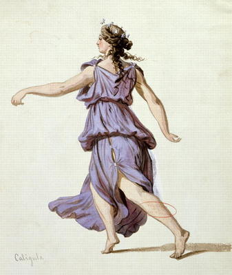 Night hour, costume design for the first production of 'Caligula' by Alexandre Dumas (1802-70) at th van Eugene Giraud