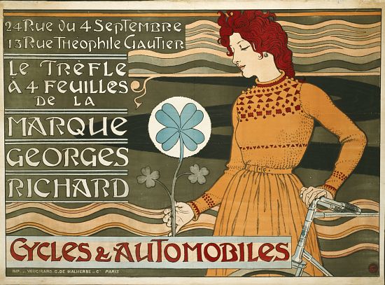 German advertisement for 'Georges-Richard' brand bicycles and cars, printed by E. Dubois van Eugene Grasset
