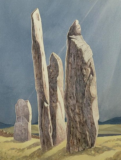 Tall Stones of Callanish, Isle of Lewis, 1986-7 (w/c)  van Evangeline  Dickson