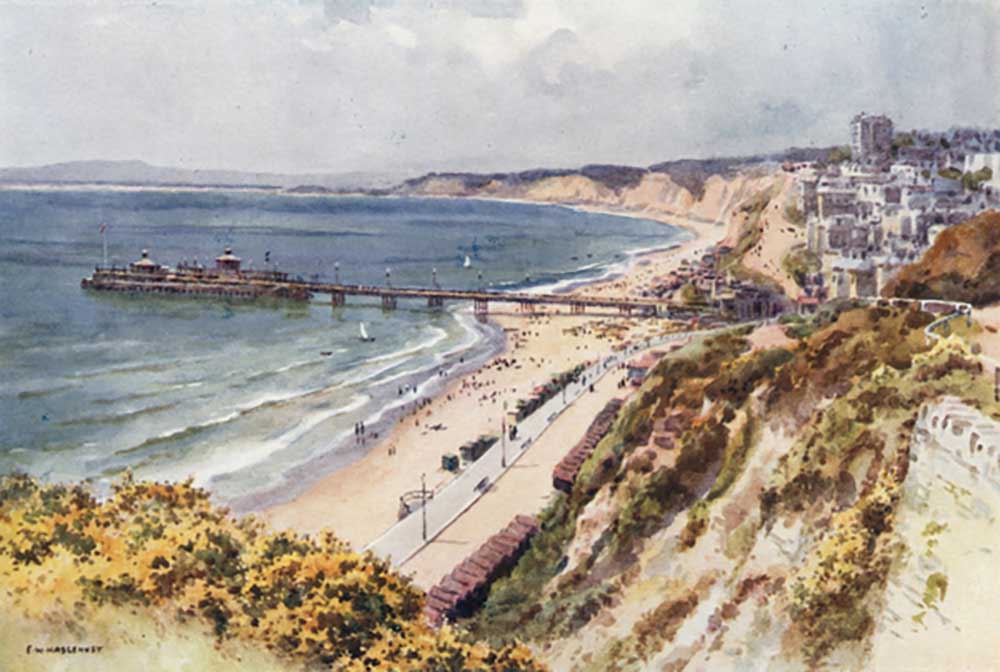 Bournemouth Pier and Sands from Eastcliff van E.W. Haslehust