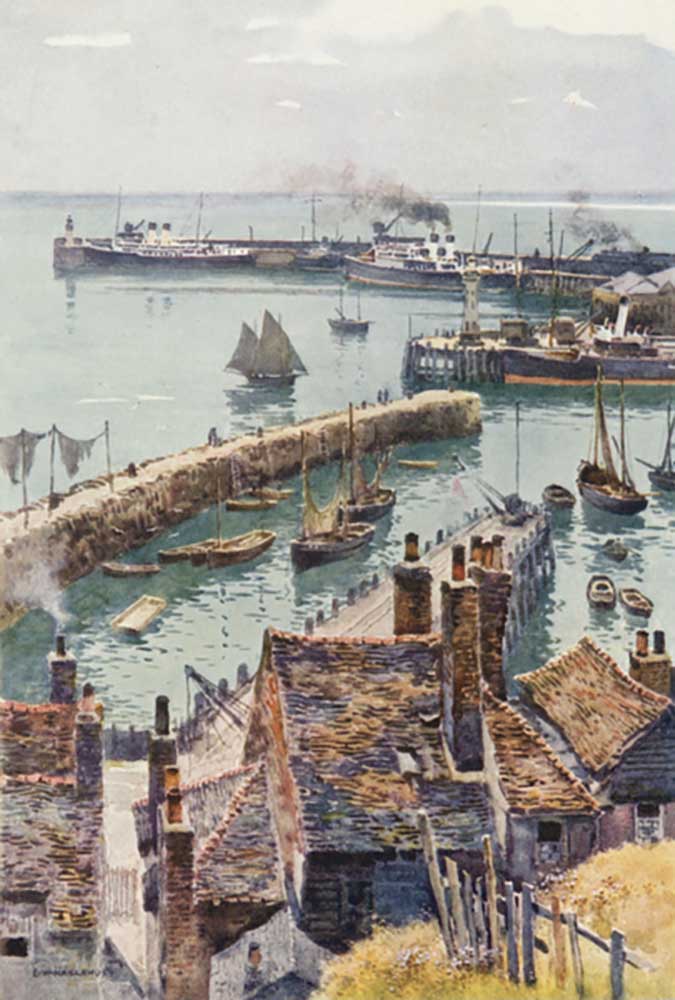 Folkestone Harbour from Eastcliffe van E.W. Haslehust