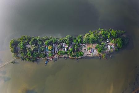 Floating village in Bangladesh