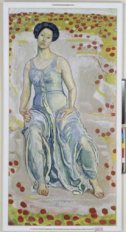Frauenfigur aus der Komposition Heilige Stunde van Ferdinand Hodler