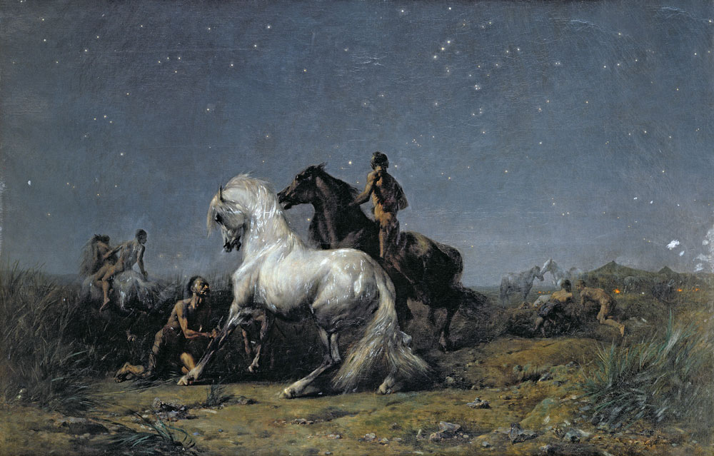 The Horse Thieves van Ferdinand Victor Eugène Delacroix