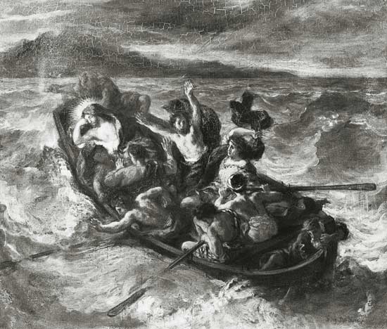 Christ on the Sea of Galilee van Ferdinand Victor Eugène Delacroix