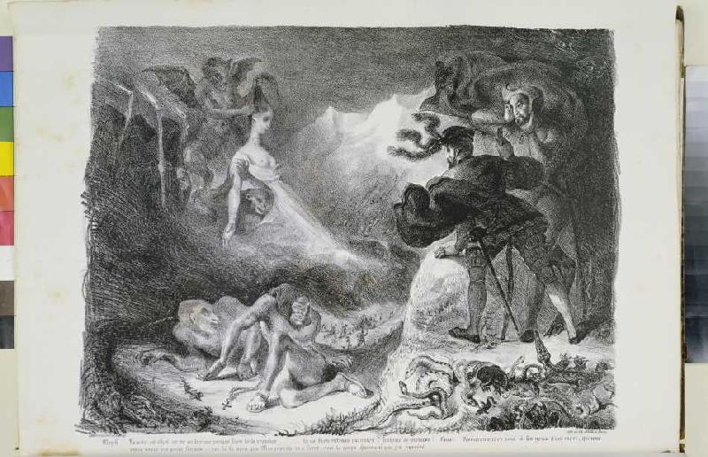 Faust und Gretchen, Walpurgisnacht. van Ferdinand Victor Eugène Delacroix