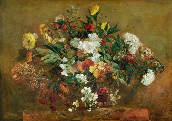 Flowers van Ferdinand Victor Eugène Delacroix