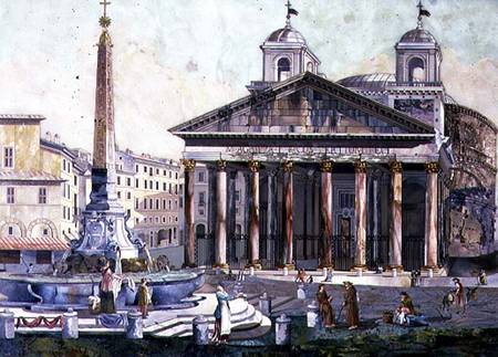View of the Pantheon, Rome van Ferdinando Pattini