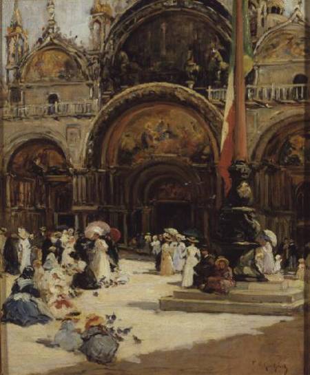 The Basilica of San Marco, Venice van Fernand Legout-Gerard