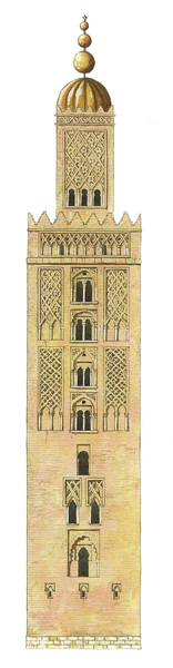 Islamic Minaret. Sevilla Cathedral, Spain. Reconstruction van Fernando Aznar Cenamor