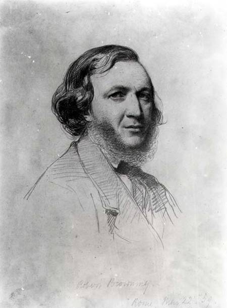 Portrait of Robert Browning (1812-89)  (b&w photo) van Field Talfourd
