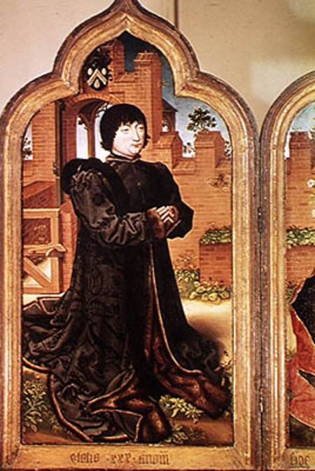Triptych of Jean de Witte, left hand panel depicting Jean de Witte van Flemish School