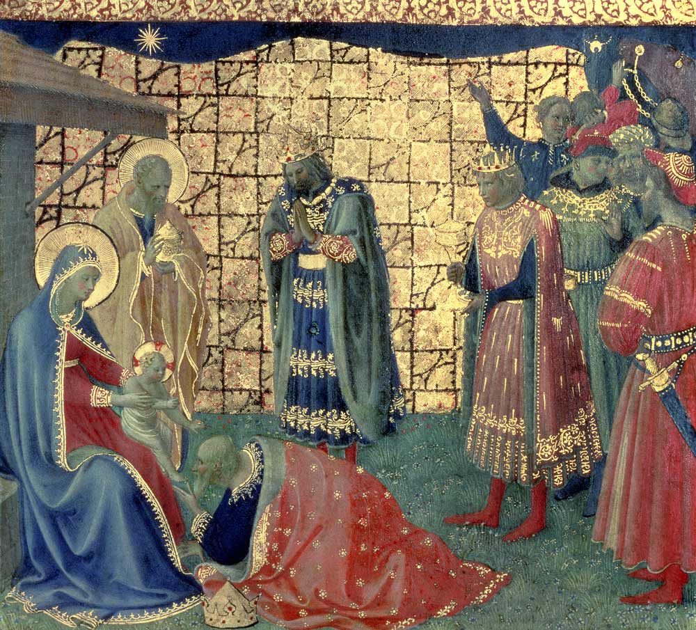 Adoration of the Magi, detail from a predella panel van Fra Beato Angelico