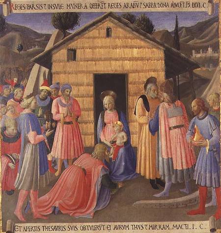 The Adoration of the Magi, detail from panel one of the Silver Treasury of Santissima Annunziata van Fra Beato Angelico