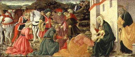 The Adoration of the Magi, a predella panel van Fra Diamante